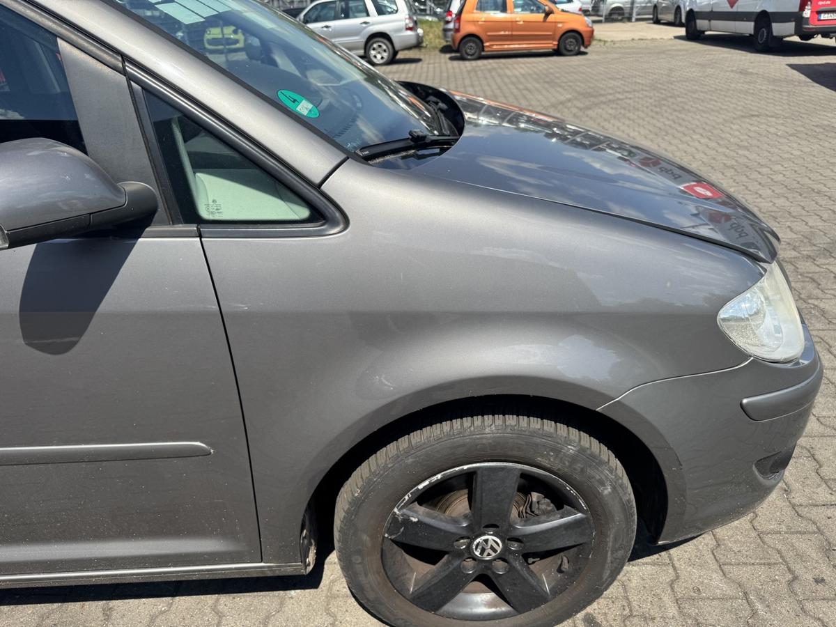VW Touran 1T original Kotfl&uuml;gel vorn rechts LD7S Graumetallic Facelift Bj.2008